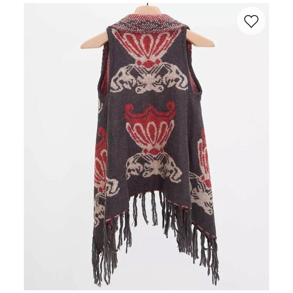 Morning Apple Women's Flyaway Sweater Vest Women's S/M Wool Blend Layering Piece - Picture 2 of 12